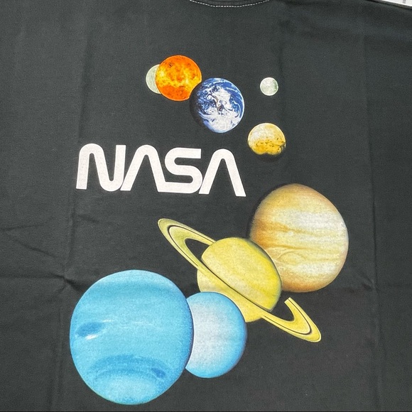 NASA Solar System Mens Black Graphic Short Sleeve Tee Shirt in L 2XL & 3XL - Picture 2 of 7
